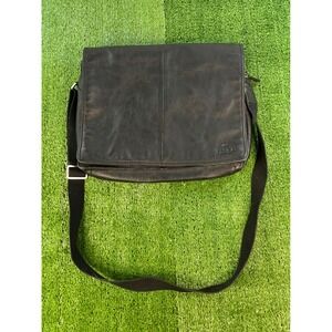Tiger of Sweden Black Leather Messenger Bag Shoulder Bag‎ Work Travel